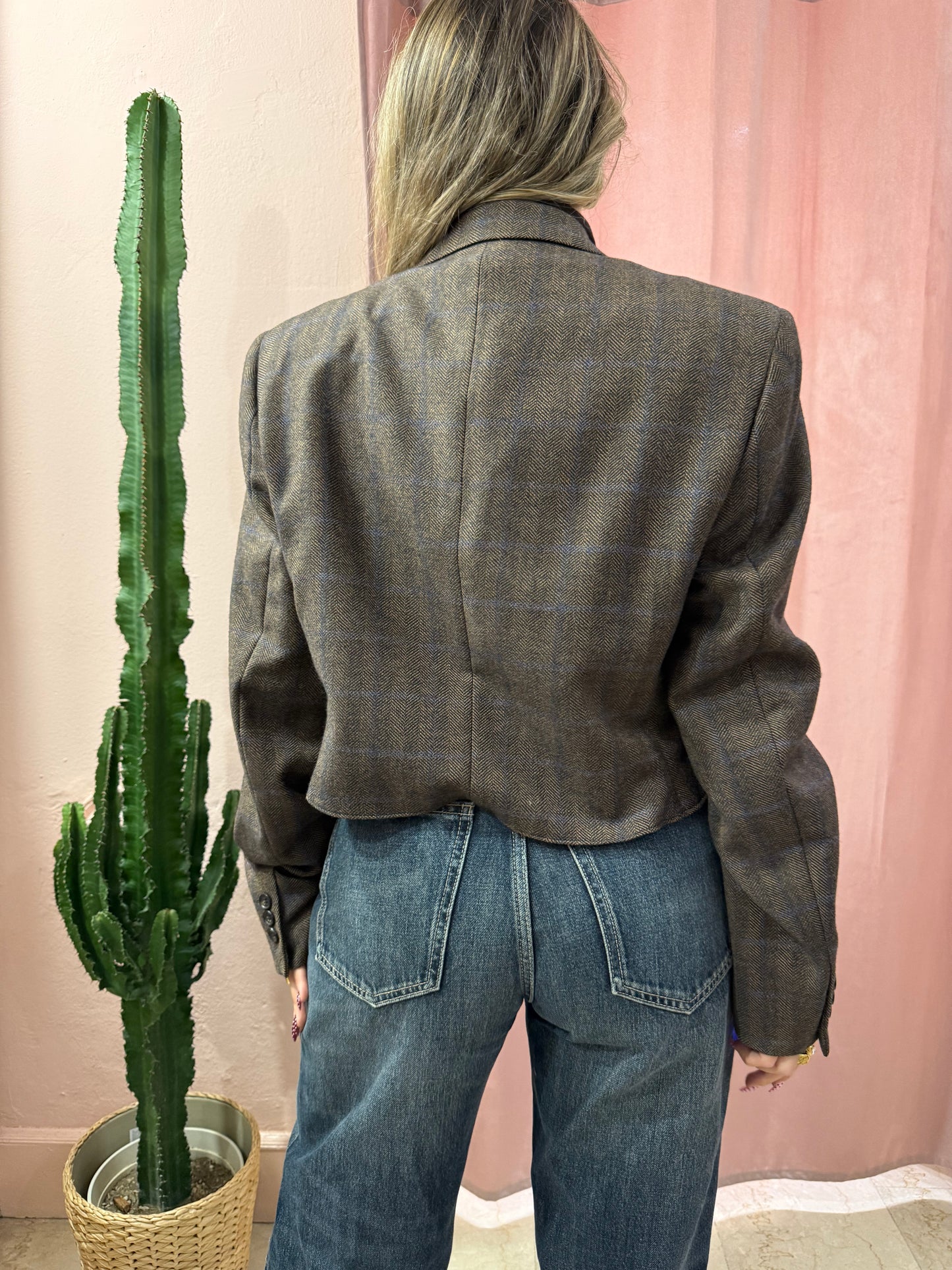 Blazer principe di Galles marrone
