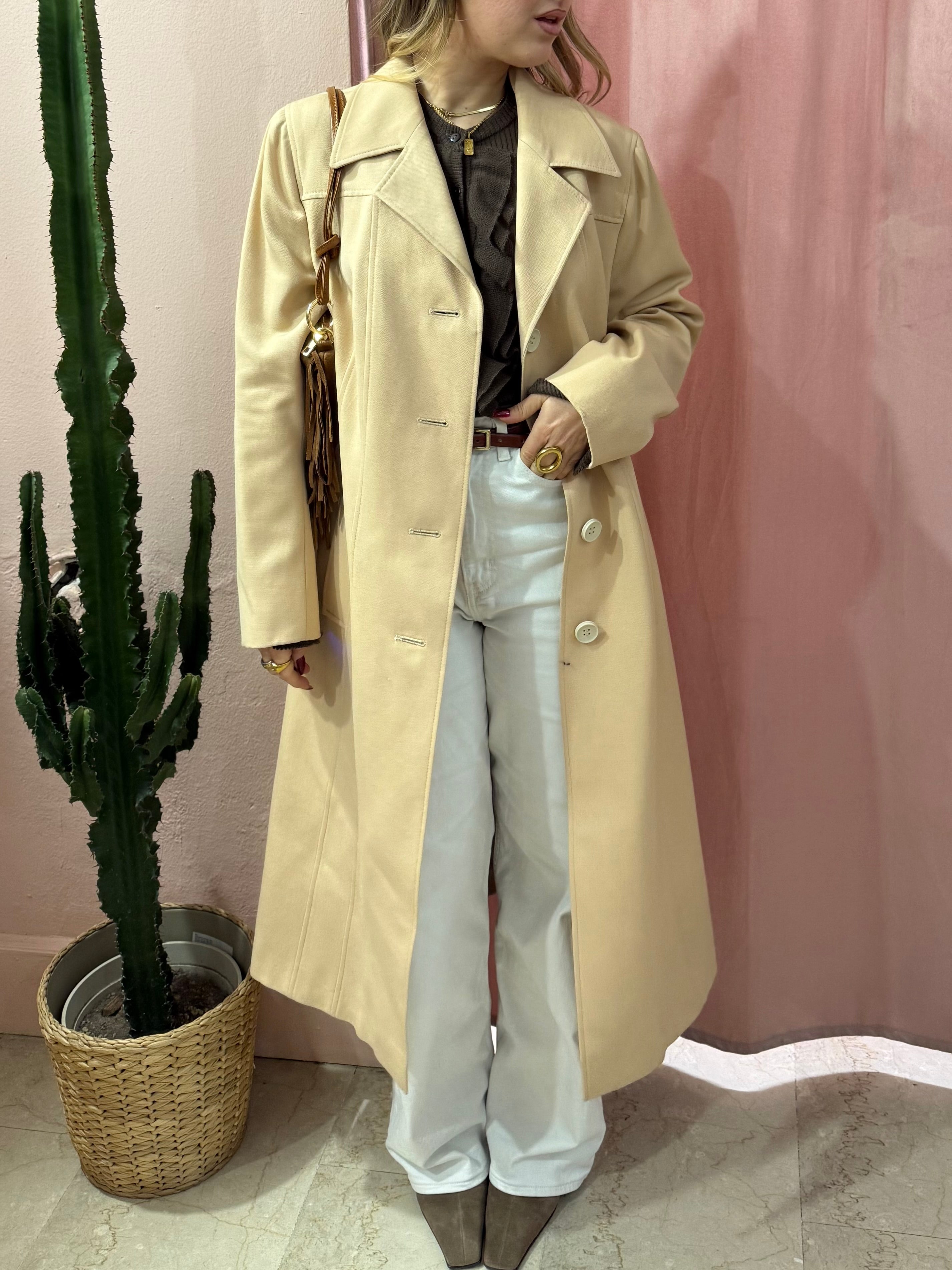 Cappotto vintage giallo burro