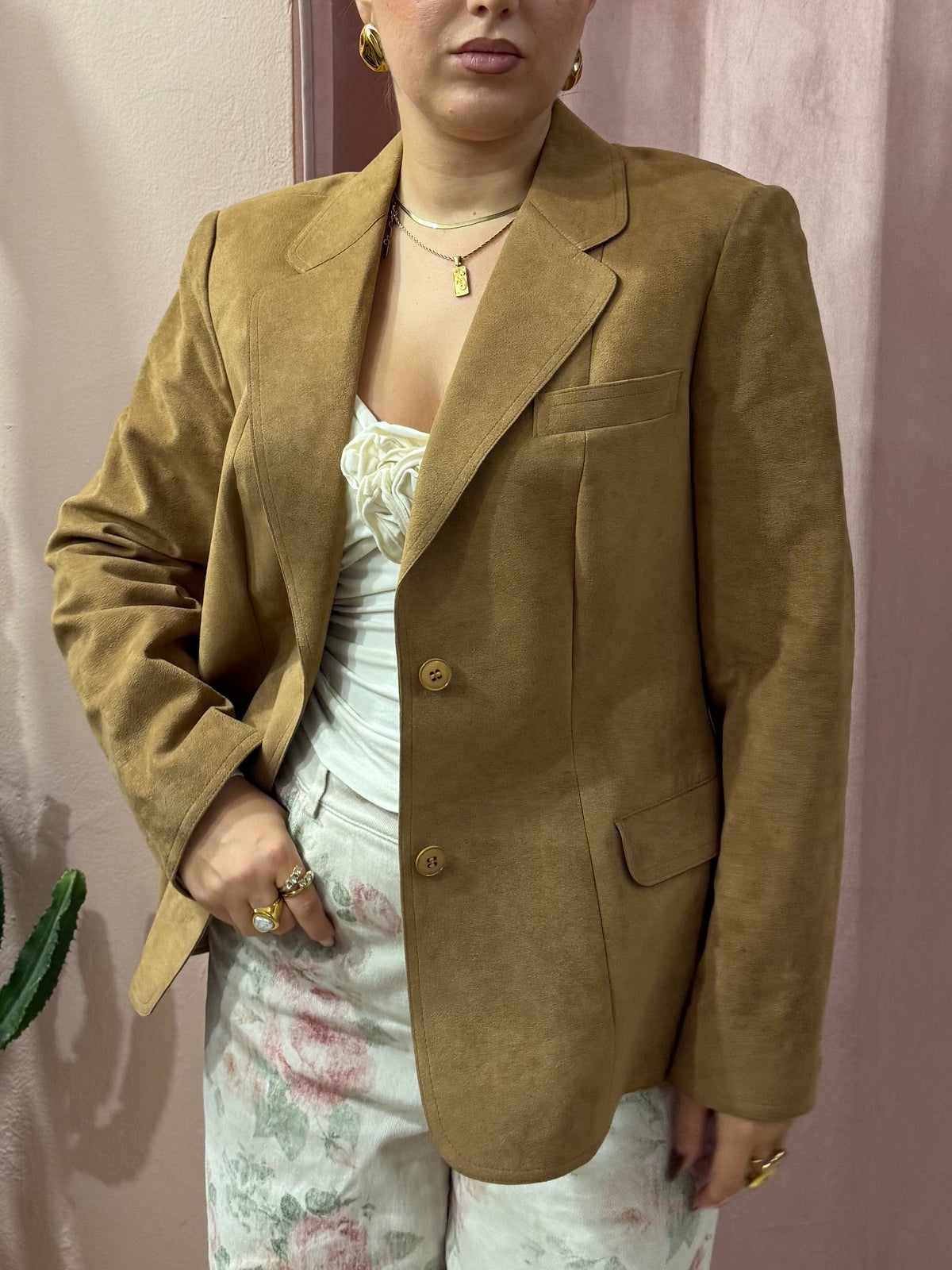 Blazer effetto scamosciato