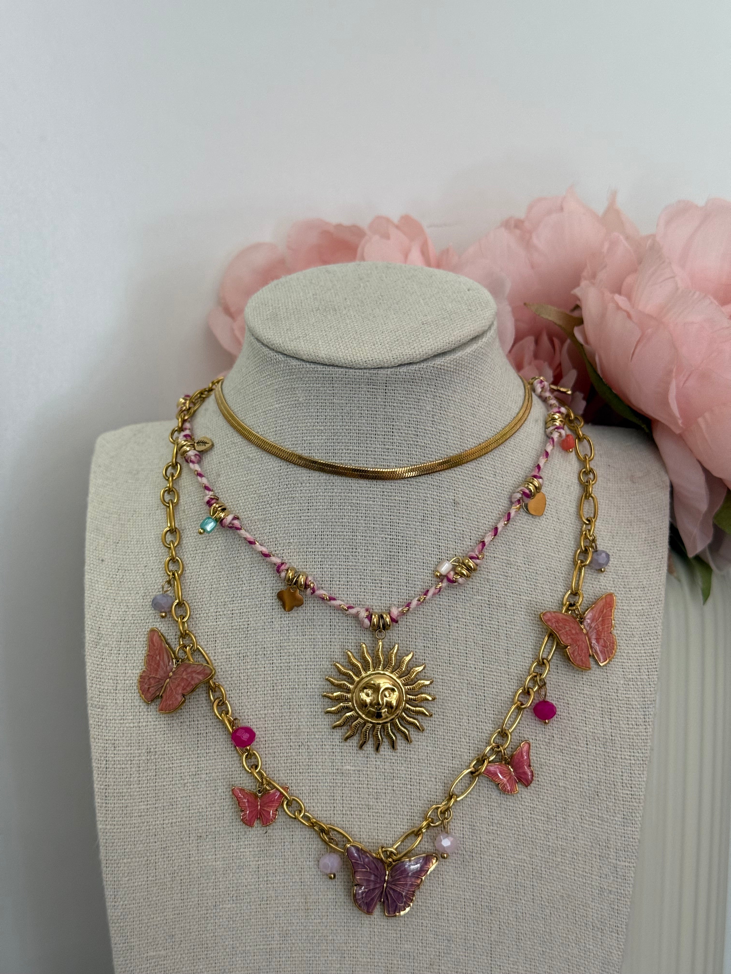 Collana multicharm farfalle