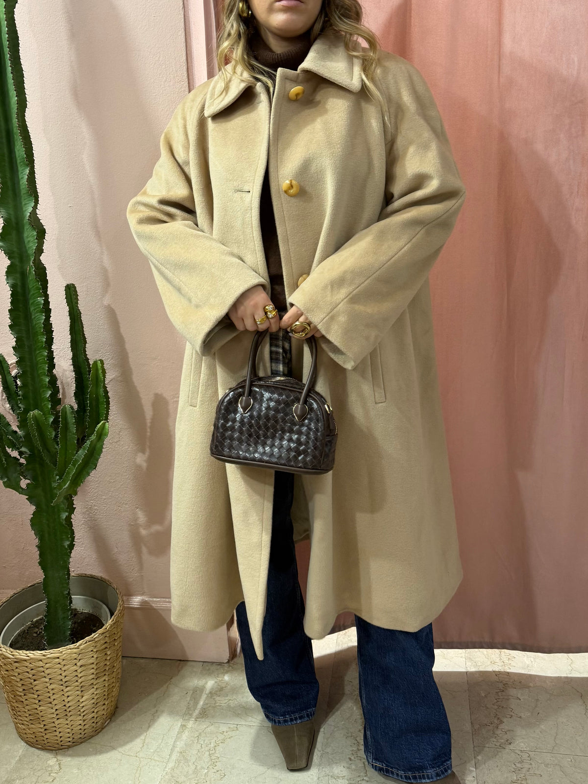 Cappotto Piacenza in pura lana beige