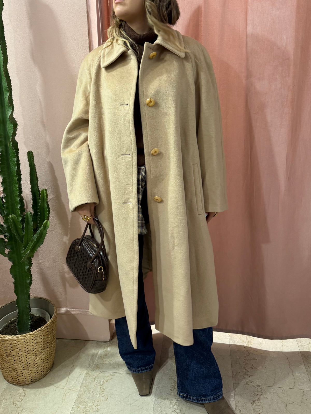 Cappotto Piacenza in pura lana beige