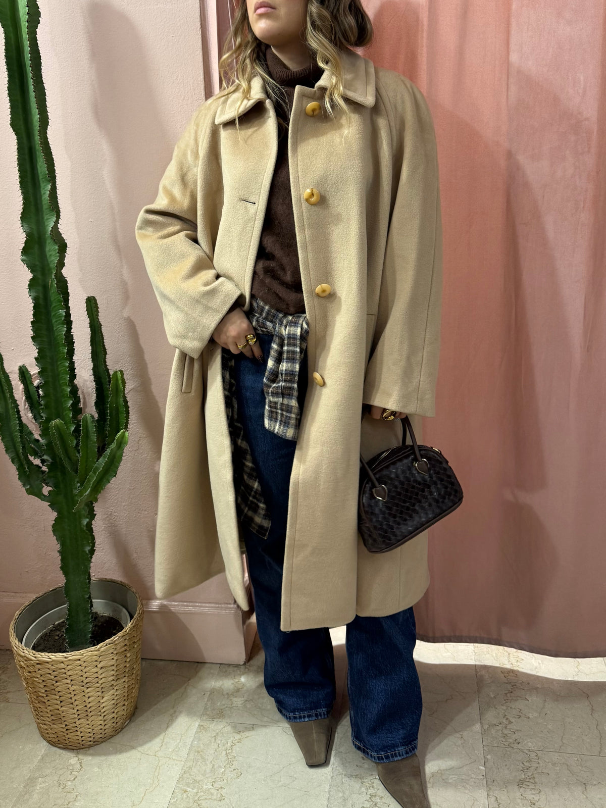 Cappotto Piacenza in pura lana beige