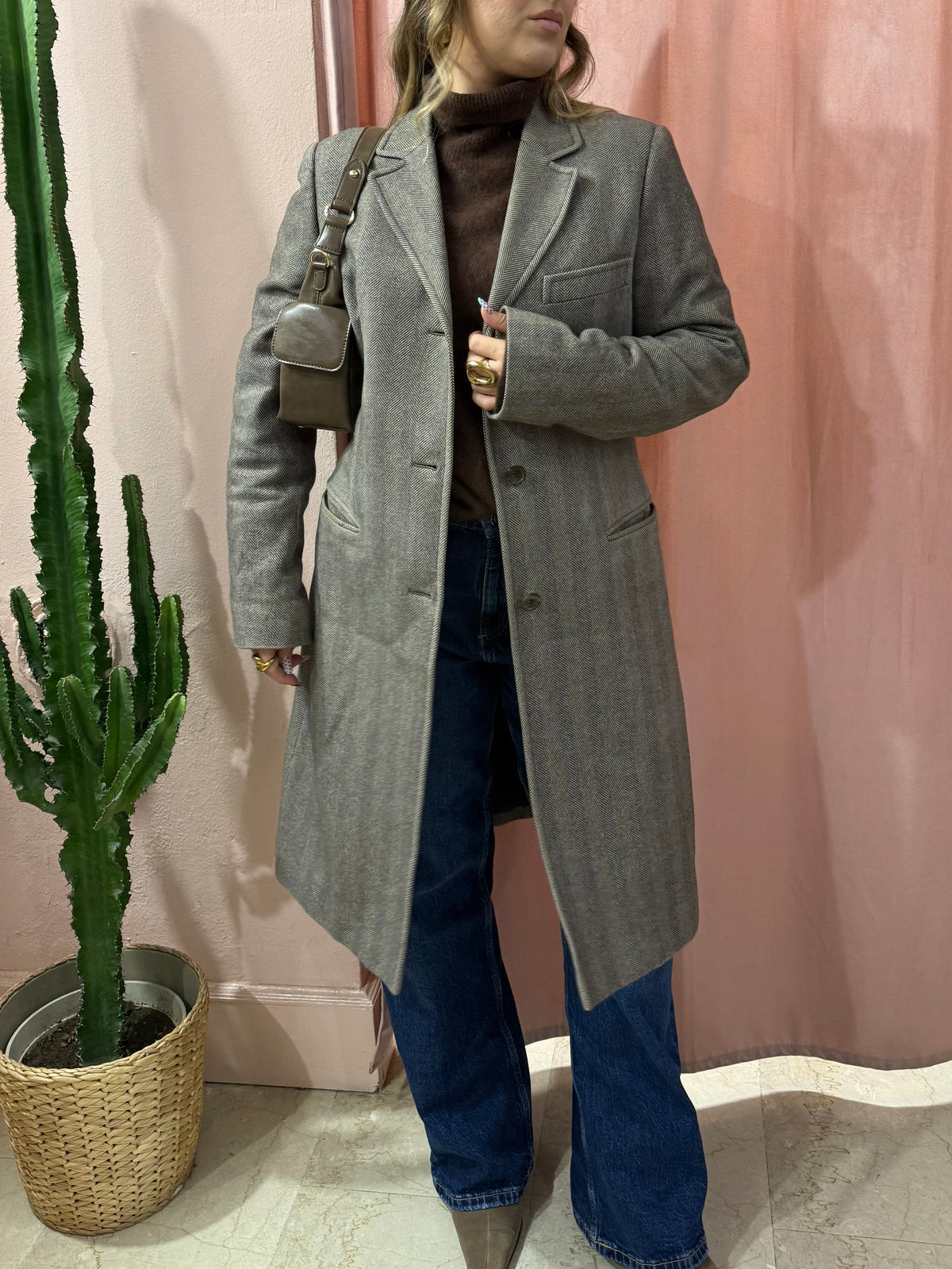 Cappotto Fay spigato lana e cotone