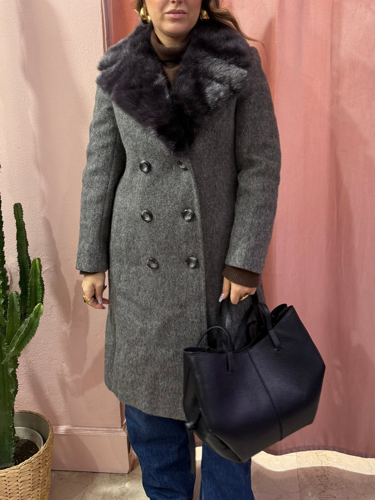 Cappotto vintage in lana e mohair