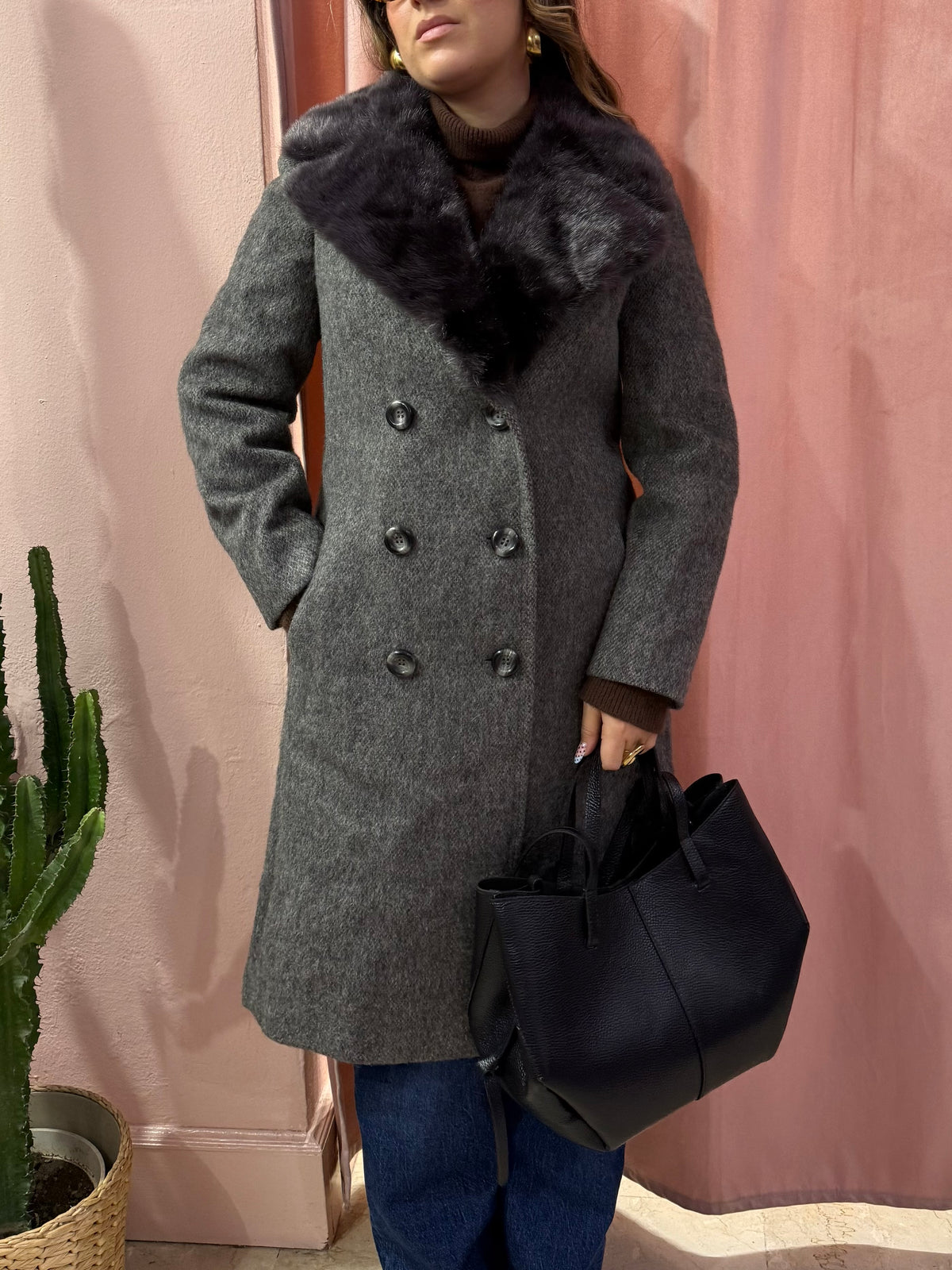 Cappotto vintage in lana e mohair