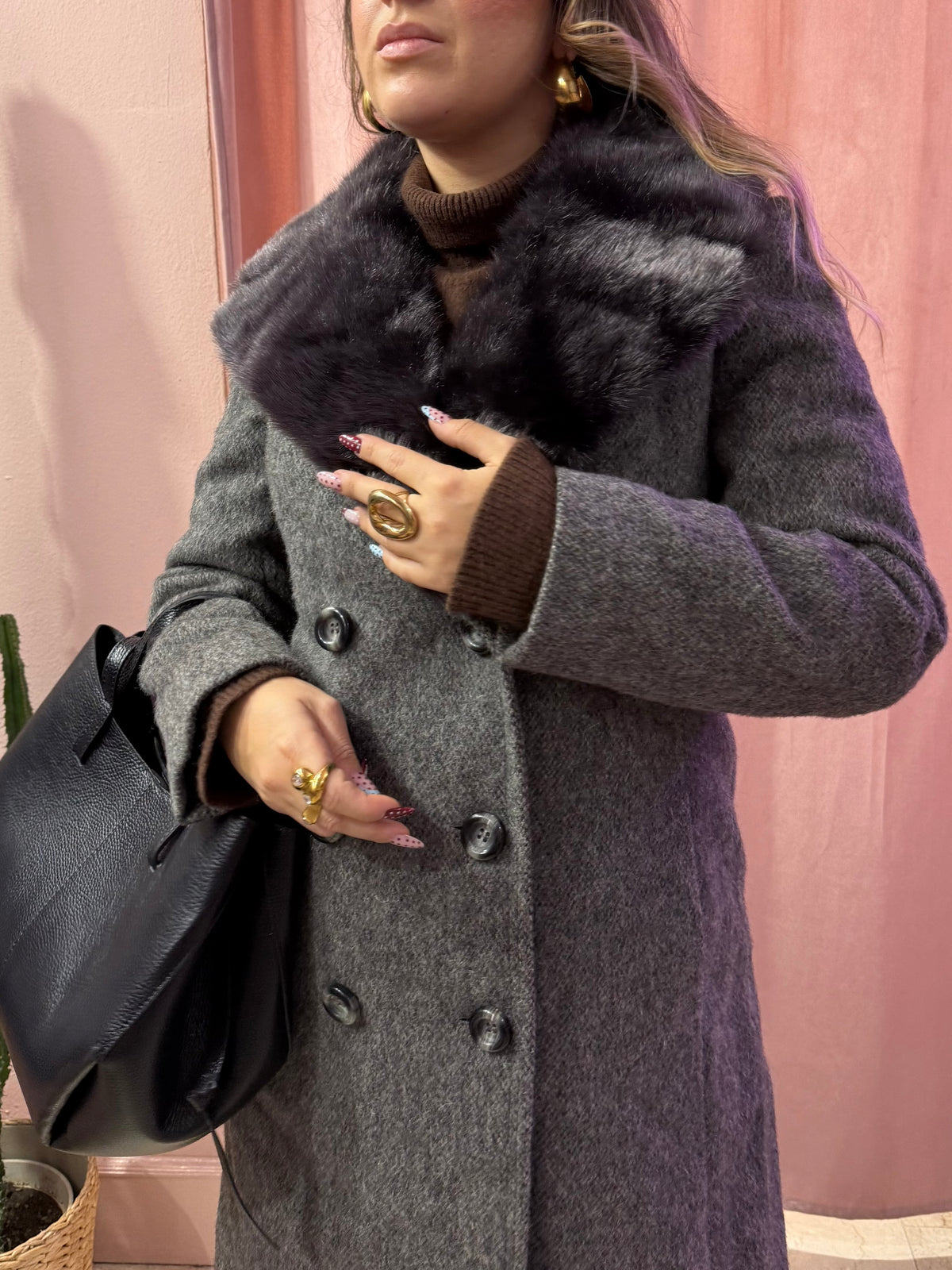 Cappotto vintage in lana e mohair