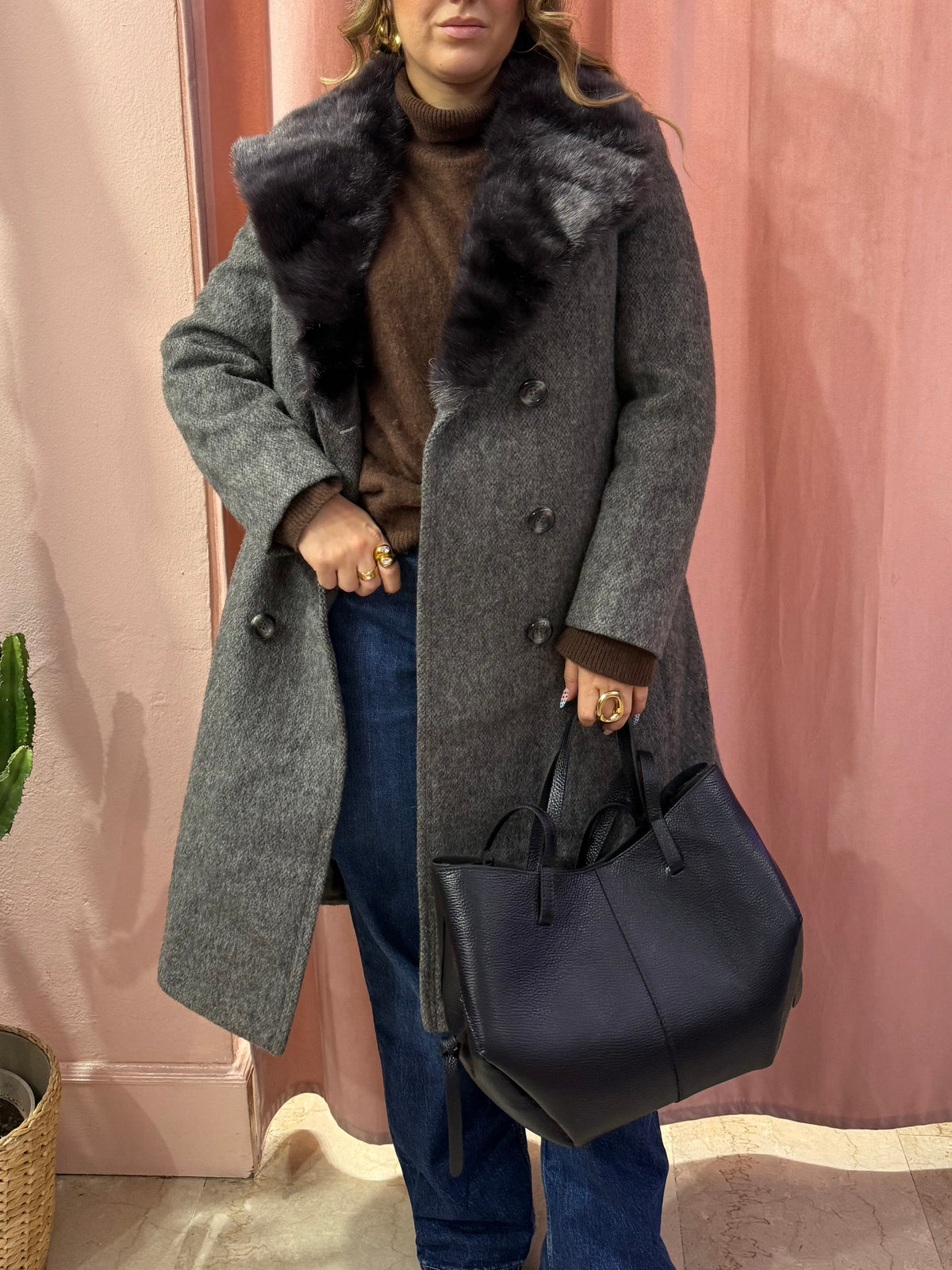Cappotto vintage in lana e mohair